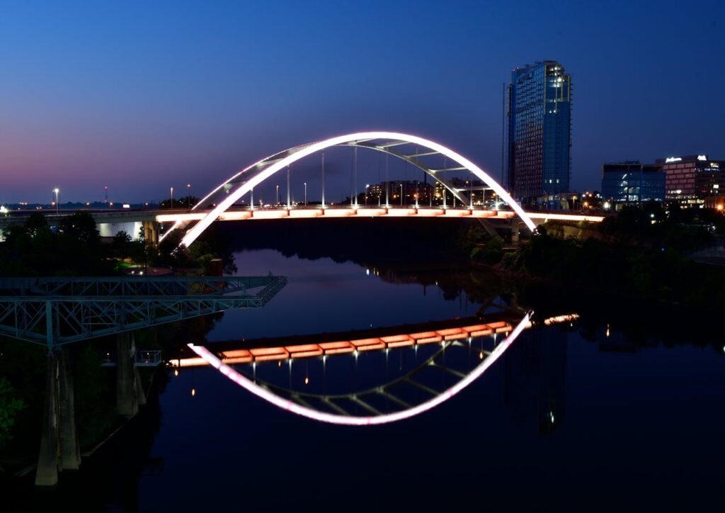 I 74 Bridge in Illinois in Evening